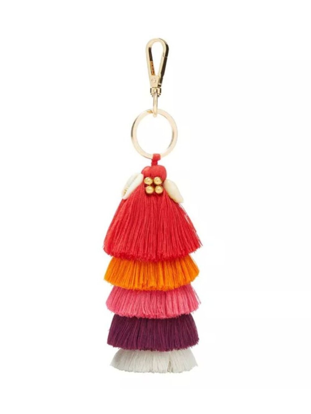 NWT Figue Tiered Tassel Keyring Red Multi Keychain